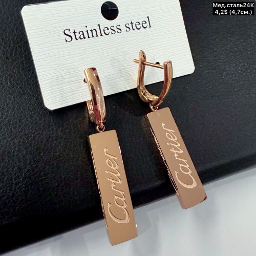 Сережки мед.сталь24К 10532 (4,7см.)